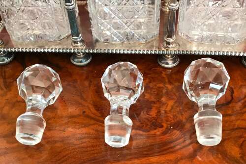 Three Bottle Decanter Frame, Tantalus, Circa 1900