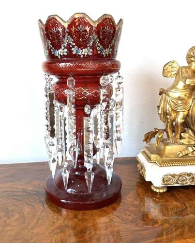 Victorian Lustres Good And Large Pair Circuit 1875