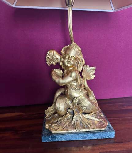 Pair Of Lamps Circa 1880. Ormolu Cheru Lamps