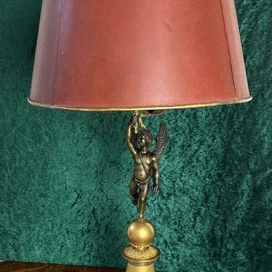 Tole Peinte Lamp Circa 1850