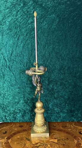 Tole Peinte Lamp Circa 1850
