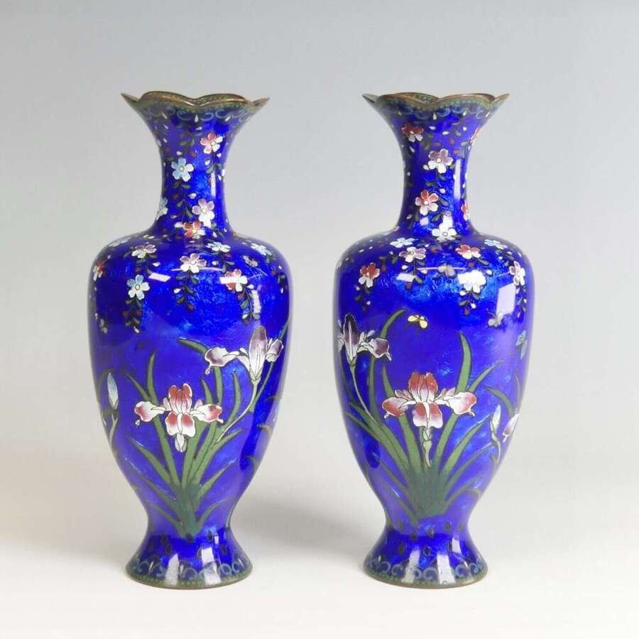 Cloisonne Vases Circa 1910. Japanese Vase. Meiji Period.