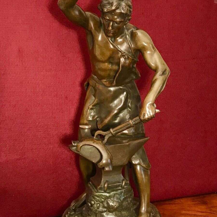 Adrien Gaudez Bronze, Lamp, Circa 1880