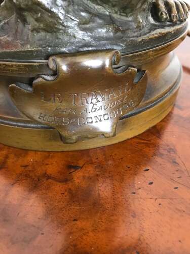 Adrien Gaudez Bronze, Lamp, Circa 1880