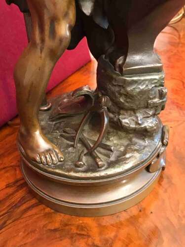 Adrien Gaudez Bronze, Lamp, Circa 1880