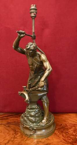 Adrien Gaudez Bronze, Lamp, Circa 1880