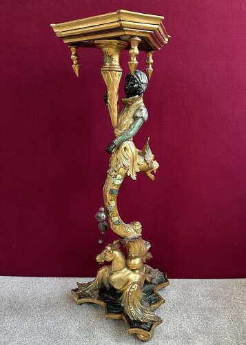 An Exotic Venetian Torchere, ,Pedestal. Planter, Circa 1860