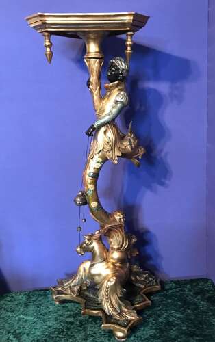 An Exotic Venetian Torchere, ,Pedestal. Planter, Circa 1860