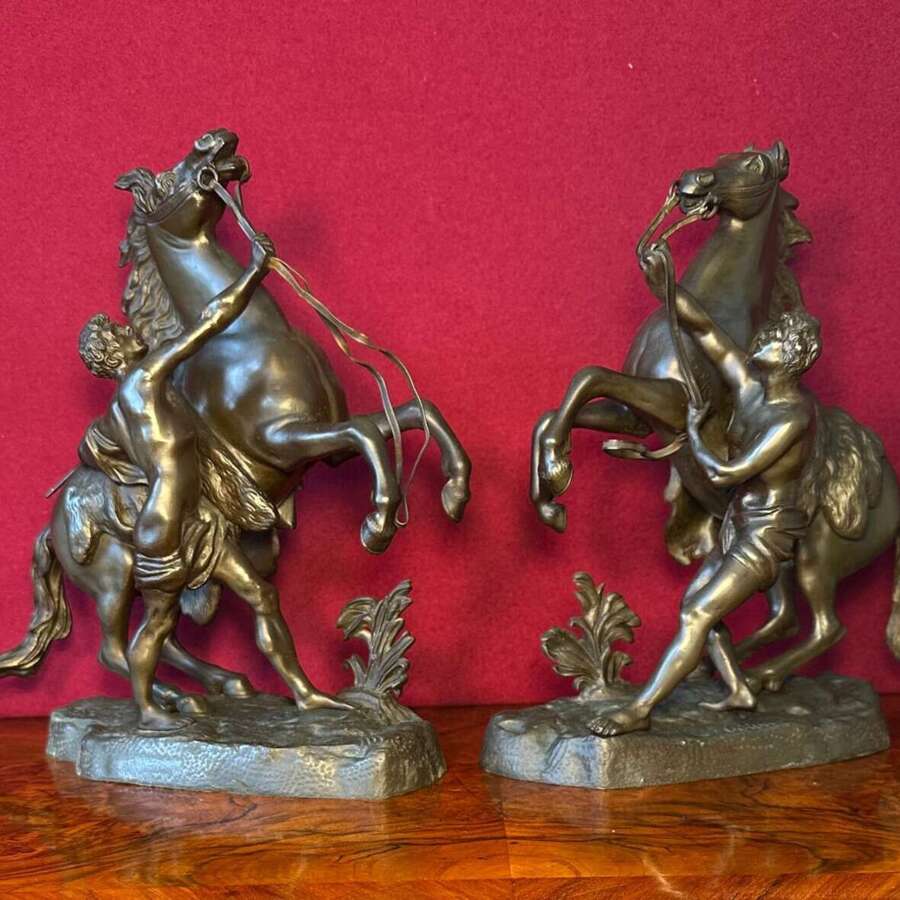 Bronze Pair Of Marley Horses Circa 1875