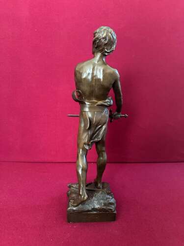 Raoul Francois Larche 1845-1916 Bronze Figure Of A Young Warrior