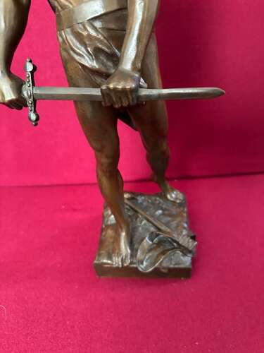 Raoul Francois Larche 1845-1916 Bronze Figure Of A Young Warrior