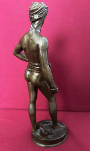Striking Bronze Figure Of The Youth David Circa 1870