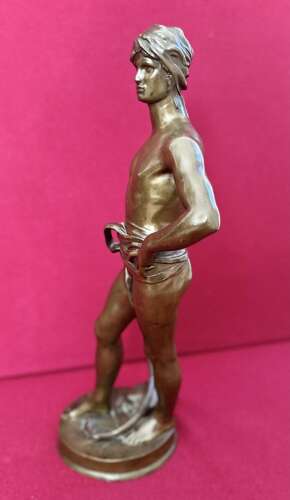 Striking Bronze Figure Of The Youth David Circa 1870