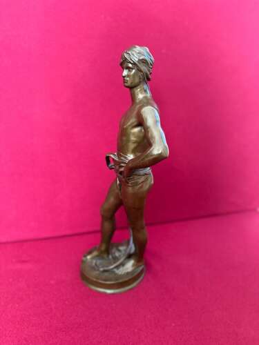 Striking Bronze Figure Of The Youth David Circa 1870