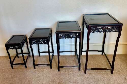 A Nest Of Four Chinese Occasional Tables Circa 1900