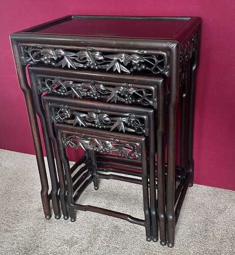 A Nest Of Four Chinese Occasional Tables Circa 1900