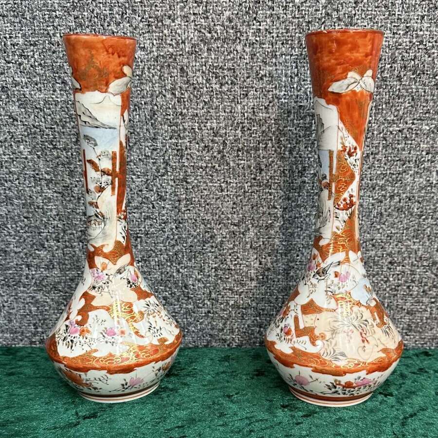 A Pair Of Kutani Vases Circa 1920