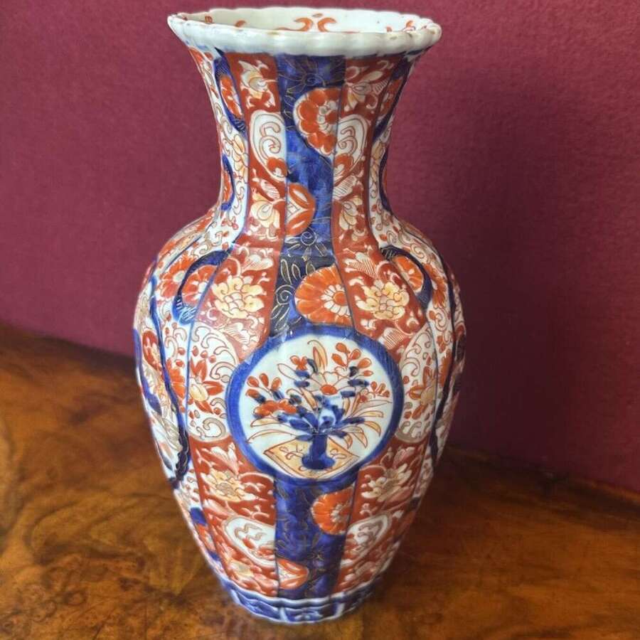 Fluted Body Imari Vase Circa 1910