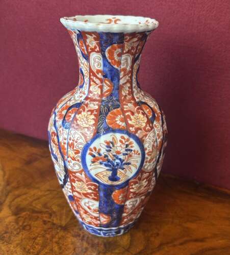 Fluted Body Imari Vase Circa 1910