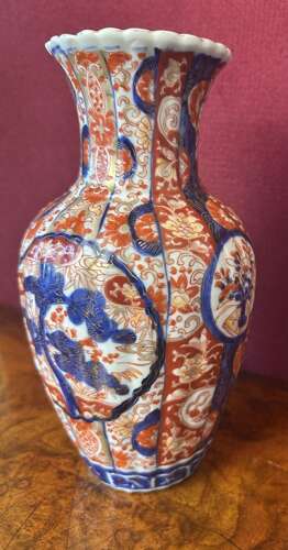 Fluted Body Imari Vase Circa 1910