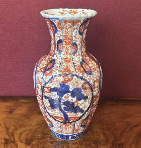 Fluted Body Imari Vase Circa 1910