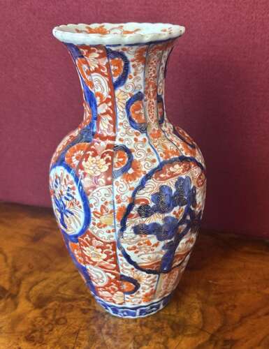 Fluted Body Imari Vase Circa 1910