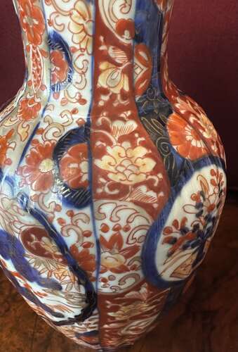 Fluted Body Imari Vase Circa 1910