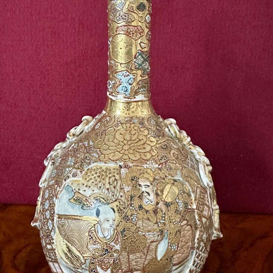 Satsuma Bottle Vase Circa 1890