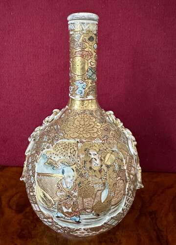 Satsuma Bottle Vase Circa 1890