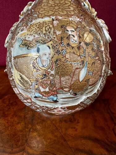 Satsuma Bottle Vase Circa 1890