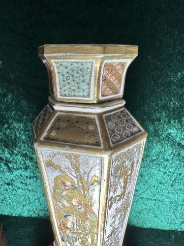 A Pair Of Polygon Japanese Vases Circa 1880. Meiji Period. Vase.