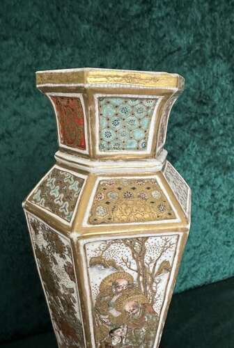 A Pair Of Polygon Japanese Vases Circa 1880. Meiji Period. Vase.