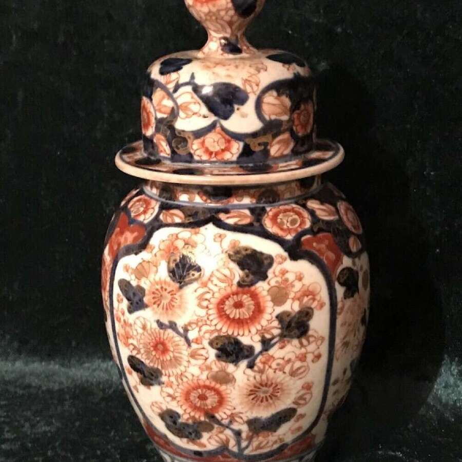Decorative Imari Vase And Cover Circa 1910