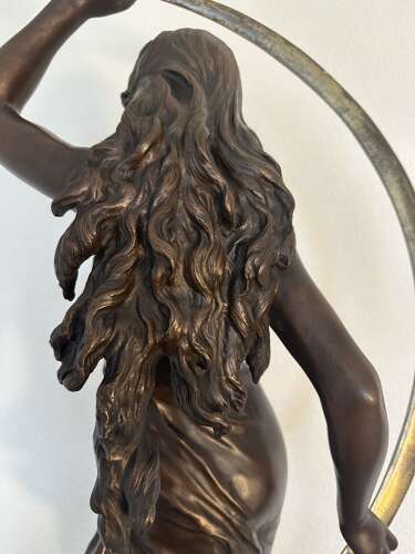 Auguste Moreau bronze figure of SELENE, circa 1890-1910