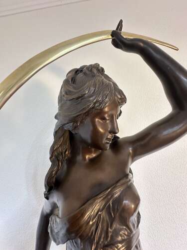 Auguste Moreau bronze figure of SELENE, circa 1890-1910