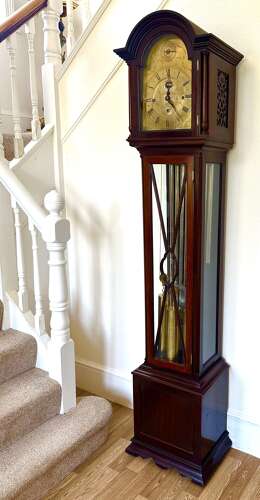 Long case clock with music tubular bell movement, circa 1910
