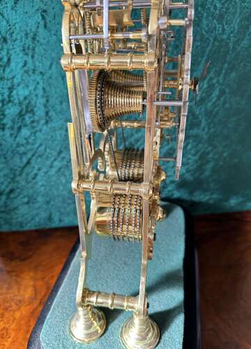 Skeleton clock, double fusee, circa 1890