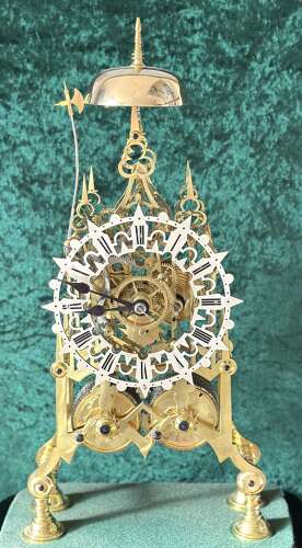 Skeleton clock, double fusee, circa 1890