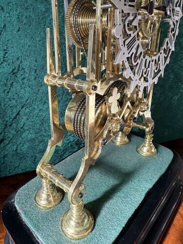 Skeleton clock, double fusee, circa 1890
