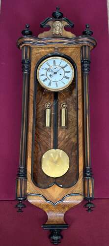 Wall clock, 8-day striking, circa 1880