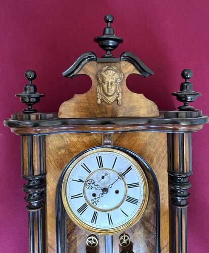 Wall clock, 8-day striking, circa 1880